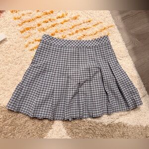 Sunday Best Olive Skirt - Black and Blue Plaid (Size 2)